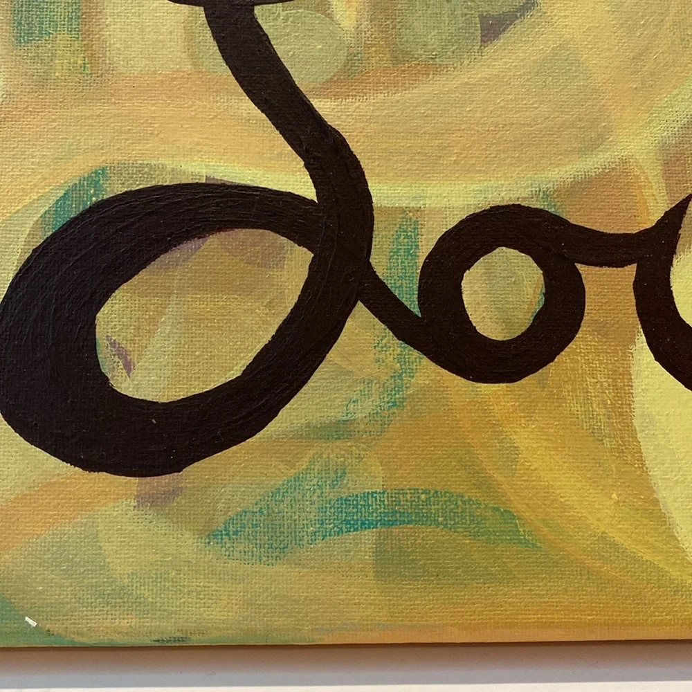 “Love” 12” x 9” Original Handmade Painting Wall Art Home Decor NWOT - Picture 6 of 11